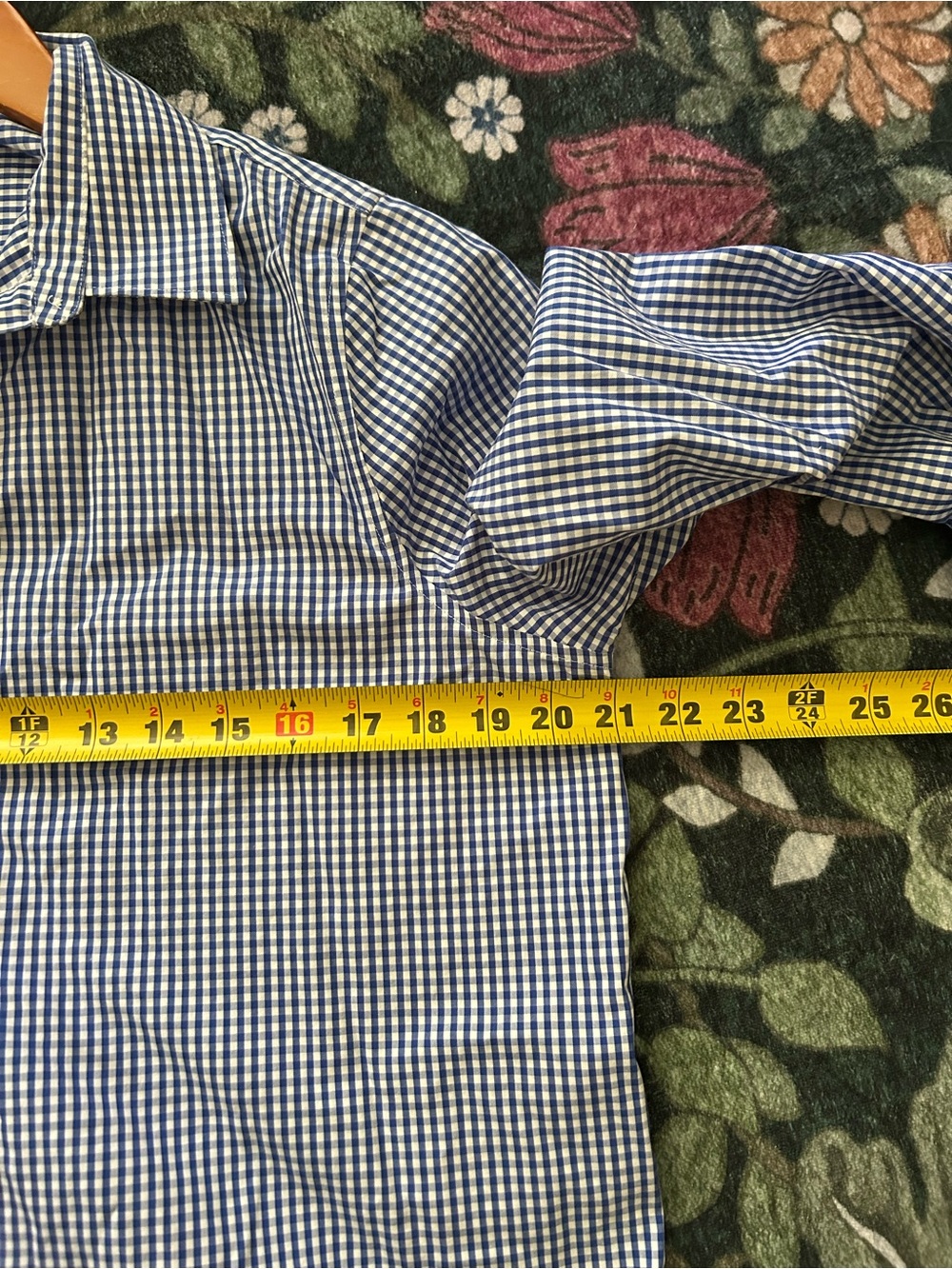 Lands' End Blue Gingham blouse - Picture 5 of 7